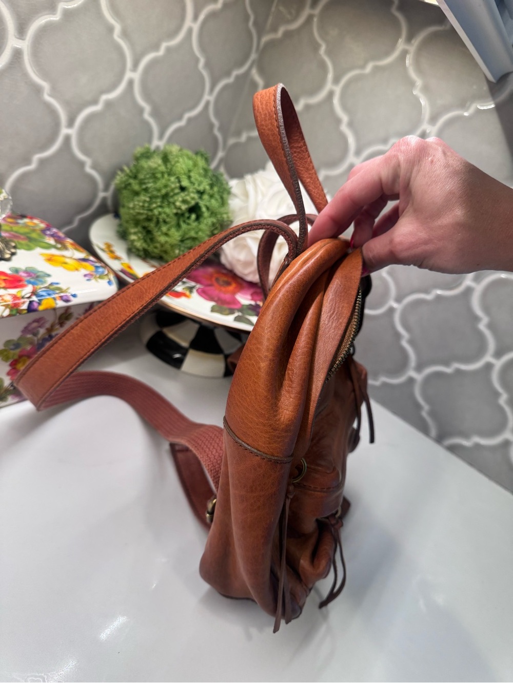 Madewell Lorimer Mini Backpack English Saddle Leather Bag - Picture 4 of 10